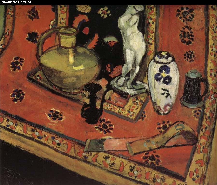 Henri Matisse The statue and vase on the Oriental carpet